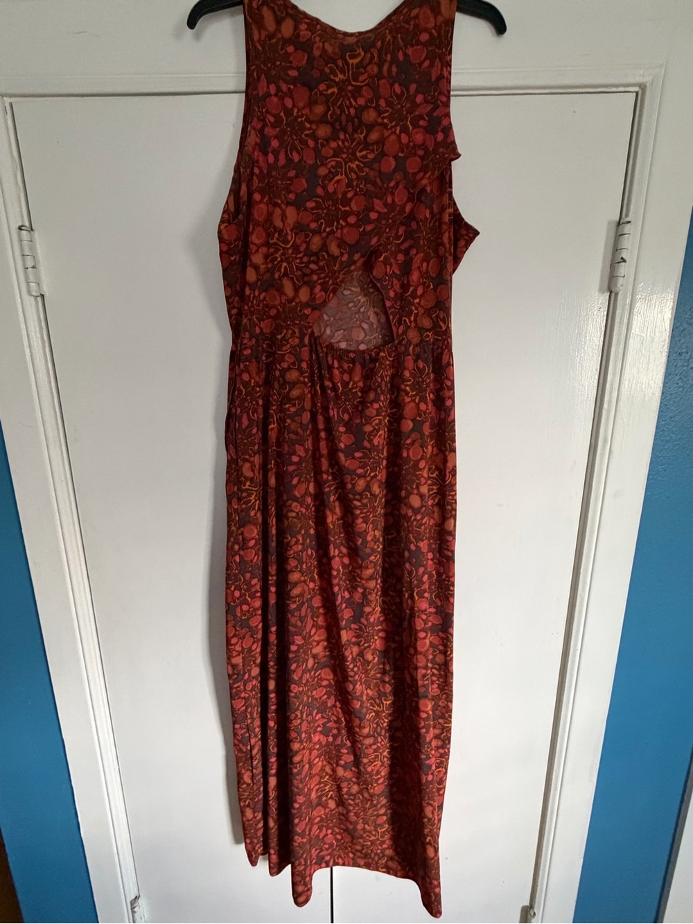 Toad&Co Sleeveless Floral Maxi Dress in Rust and Burnt Orange - Picture 4 of 4